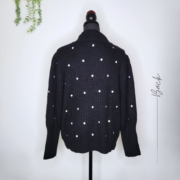 BLACK AND WHITE TURTLENECK SWEATER FOR WOMEN - Picture 4 of 11